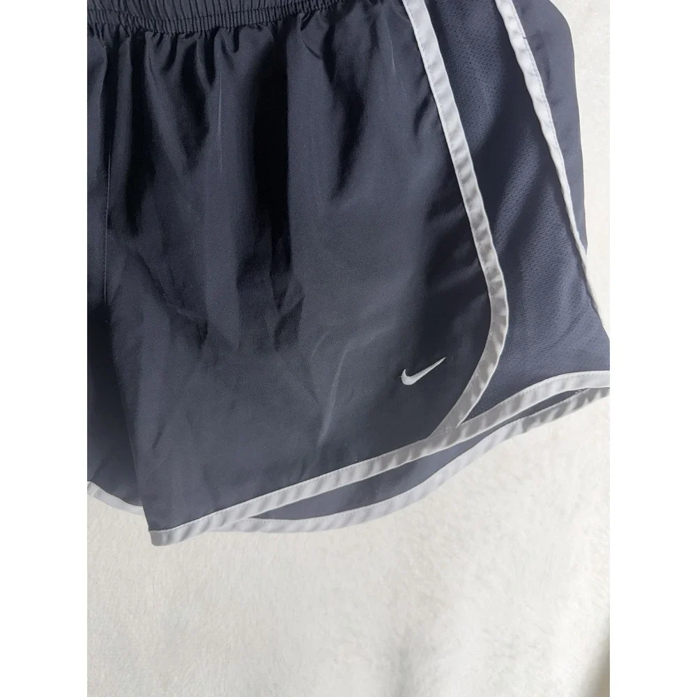 Nike Dri-FIT Shorts Womens XL Black Gray Tempo Running Athletic Lined Swoosh